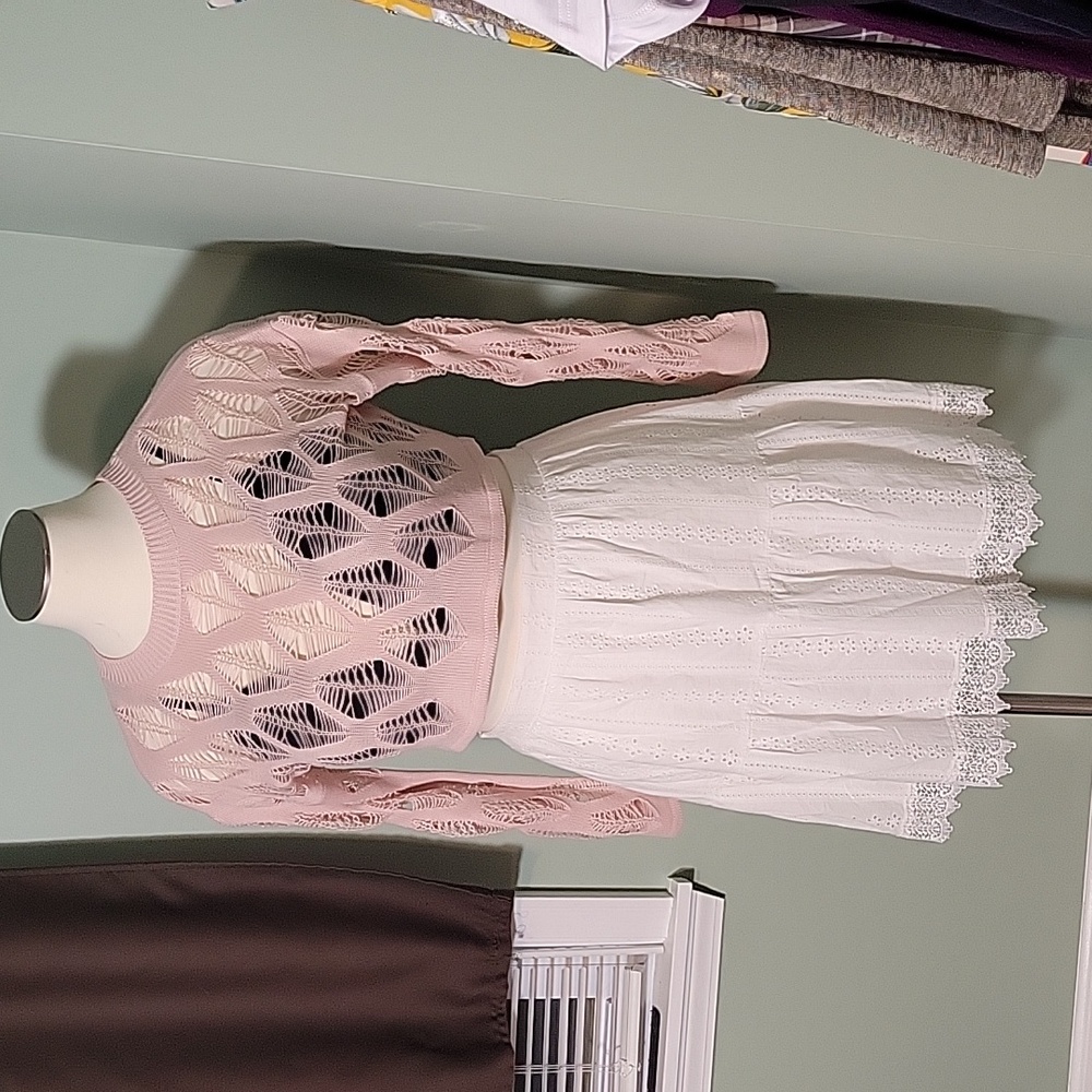 Rue 21 knit crop sweatshirt (Black Bra sold separately)